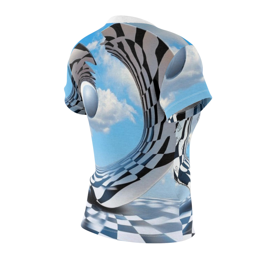 Abstract Cloud & Sphere Women's Cut & Sew Tee for Casual Style