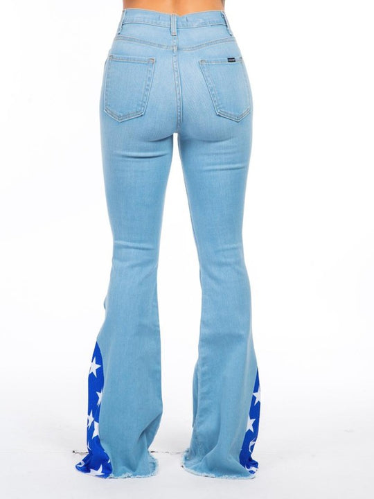 Starry Night Bell Bottom Jeans in Light Wash-Slay Eclectic