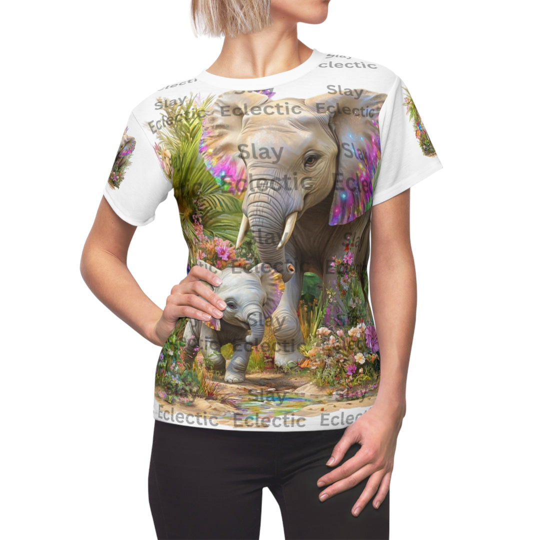 Women's Cut & Sew Tee - Elephant Love Nature Design