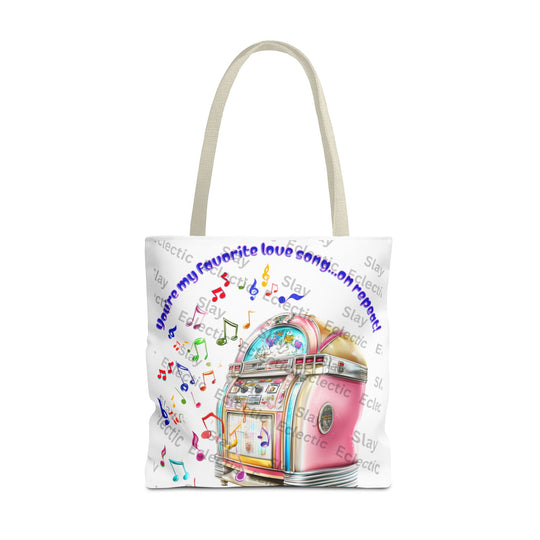 Retro Valentine Jukebox Tote Bag for Music Lovers & Gifts