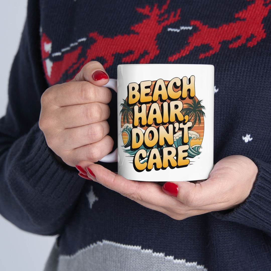 Beach Vibes Mug - 'Beach Hair Don't Care' - 11oz