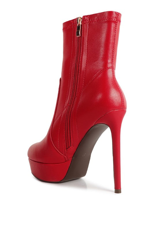 Rossetti Stretch Pu High Heeled Ankle Boot