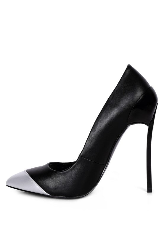 Pointed Toe Silver Dip Stiletto Pumps