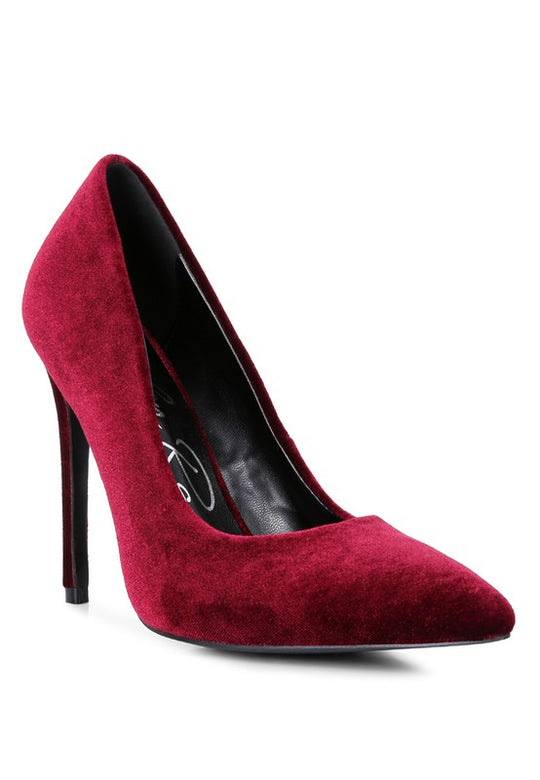 Velvet Verve High Heel Pumps