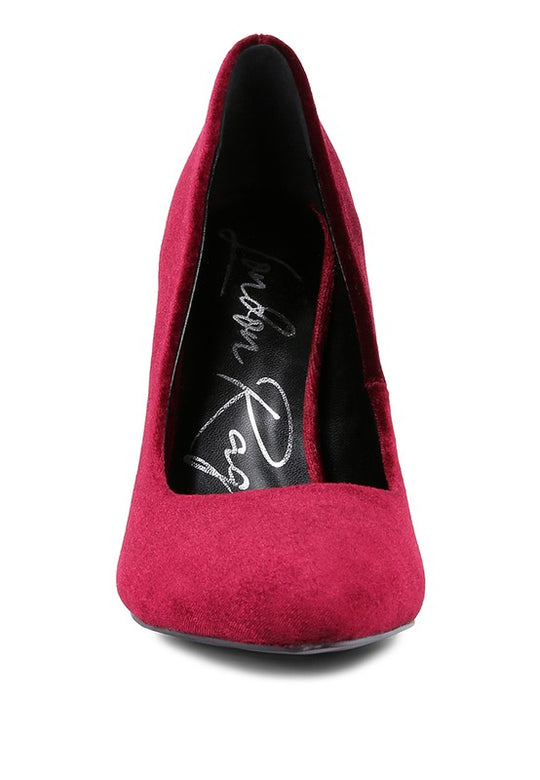 Velvet Verve High Heel Pumps