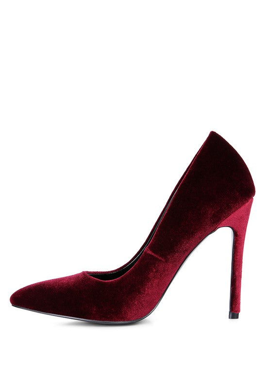 Velvet Verve High Heel Pumps