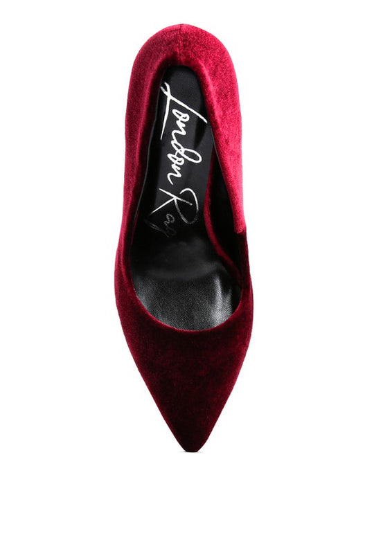 Velvet Verve High Heel Pumps