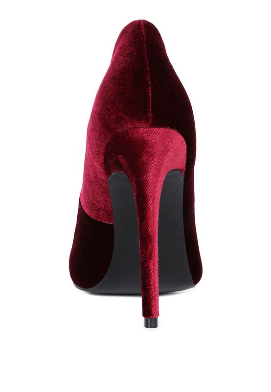 Velvet Verve High Heel Pumps