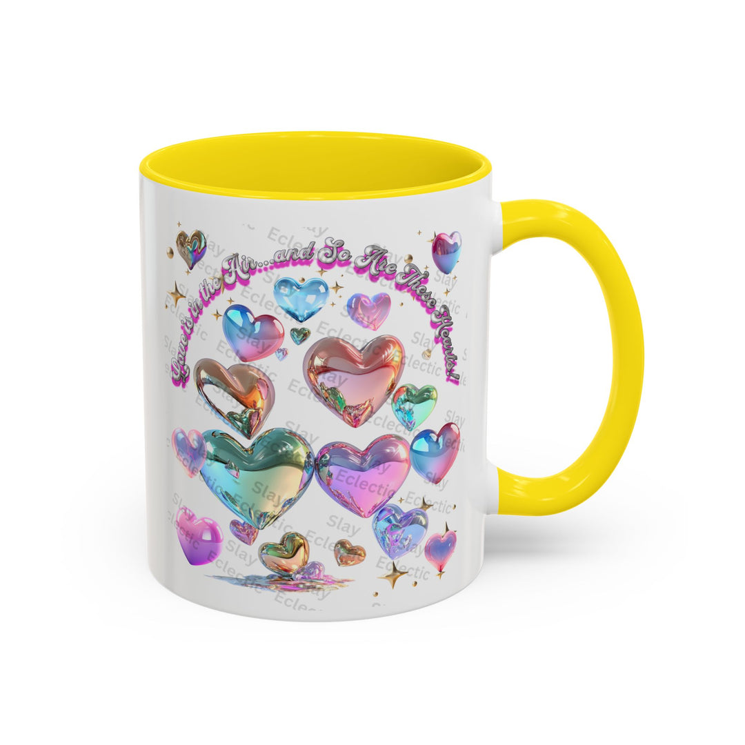 Colorful Heart Accent Coffee Mug - Perfect Gift for Loved Ones