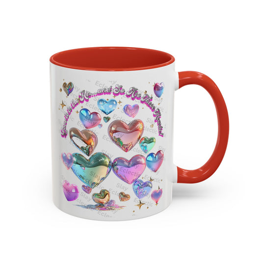 Colorful Heart Accent Coffee Mug - Perfect Gift for Loved Ones