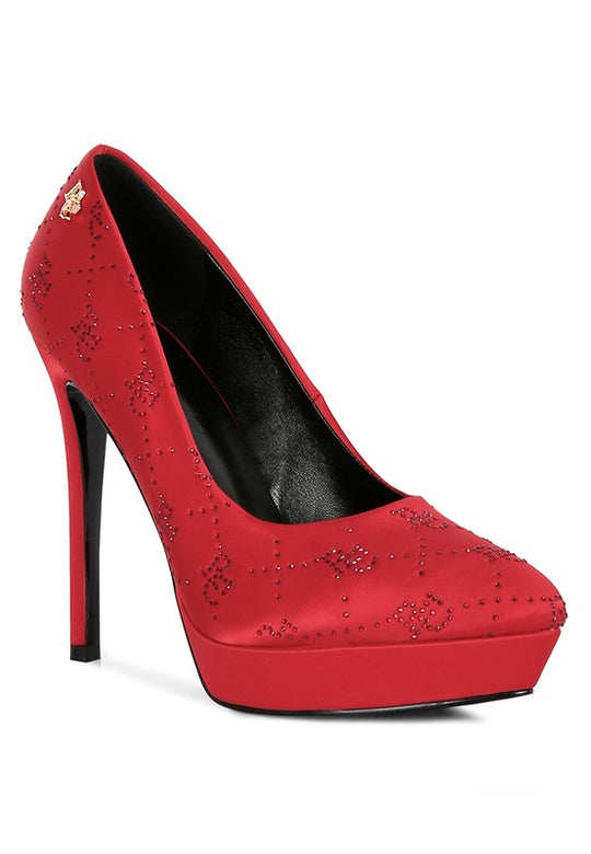 Luxe Lattice Diamante High Heel Pumps