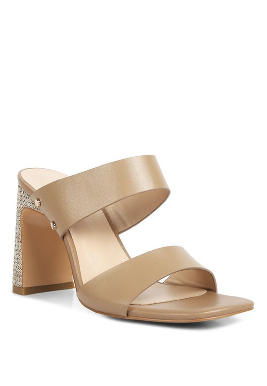 Chic Slip-Ons Luxe Leather Block Heel Sandals