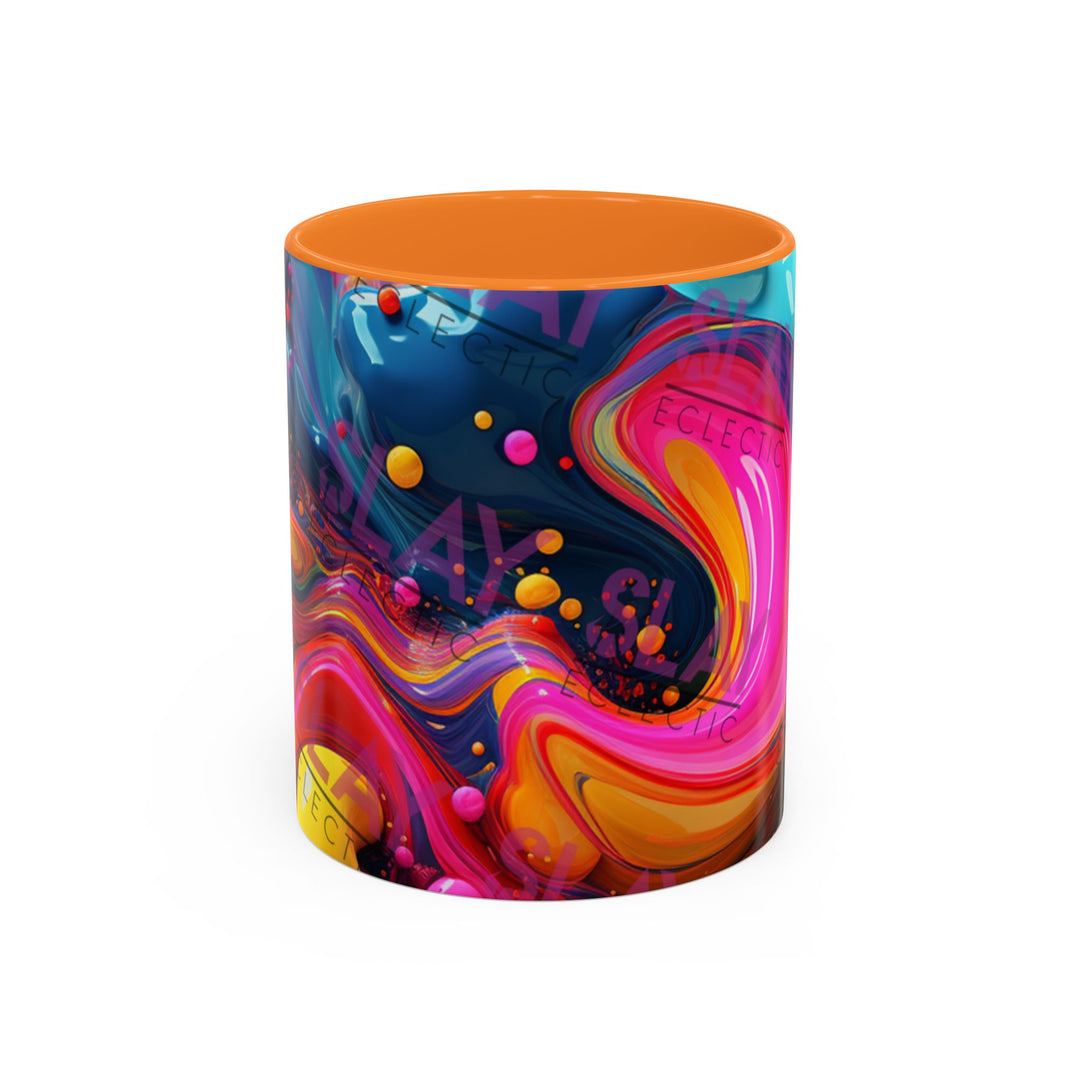 Vibrant Eclectic Coffee Mug, Abstract 4k AI, 11oz