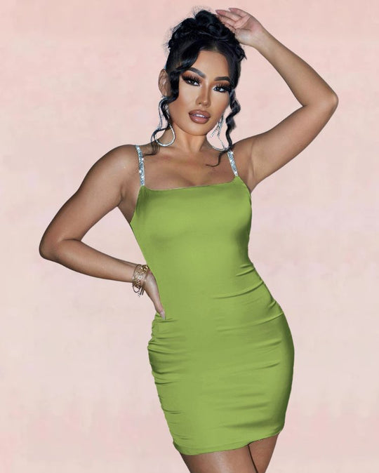 Glow Bodycon Mini Dress - Green