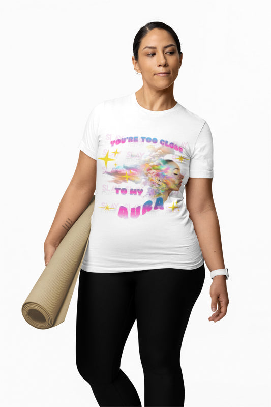 Unisex Heavy Cotton Tee - 'You're Too Close to My Aura' Graphic Shirt-Slay Eclectic