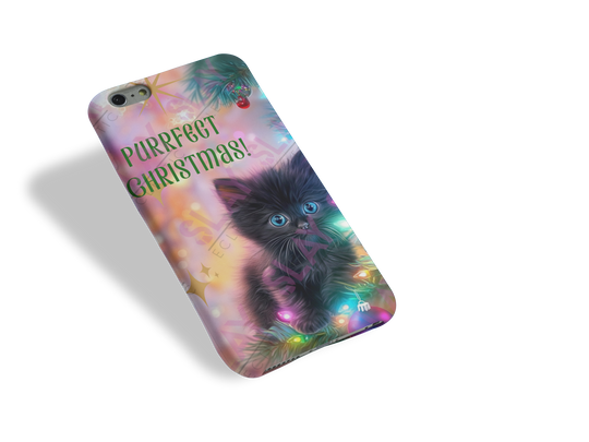 Purrfect Christmas Phone Case, Cute Cat Phone Cover for Cat Lovers