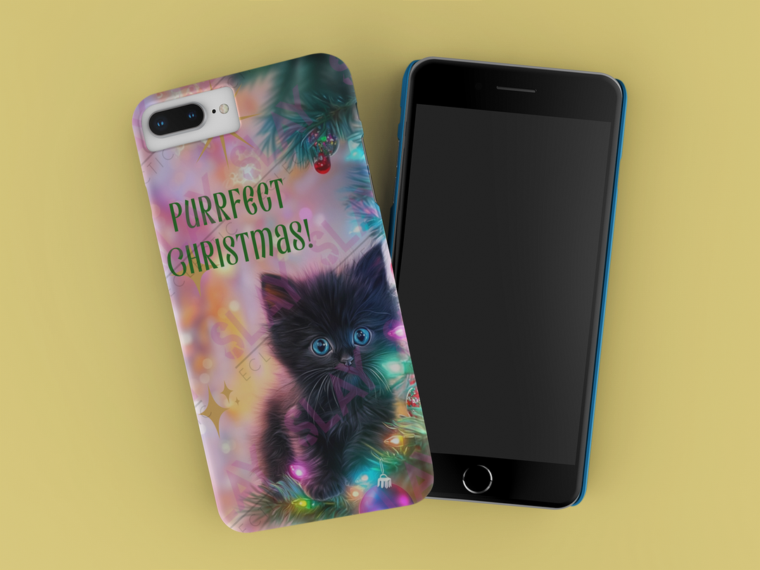 Purrfect Christmas Phone Case, Cute Cat Phone Cover for Cat Lovers