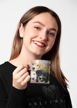 Mug - Cute Puppy Accent Coffee Mug - 11oz & 15oz, Perfect Gift For Dog Lovers