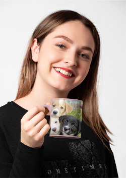 Cute Puppy Accent Coffee Mug - 11oz & 15oz, Perfect Gift for Dog Lovers