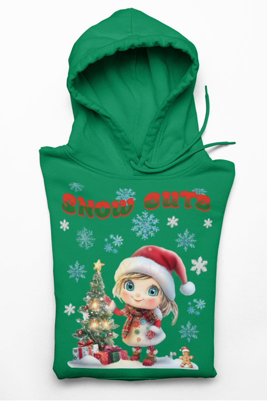 Snow Cute Toddler Hoodie – Cozy Holiday Fleece Pullover for Christmas