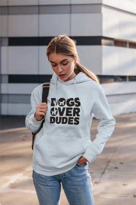 Dogs Over Dudes Hoodie - Unisex Heavy Blend™ Sweatshirt for Dog Lovers