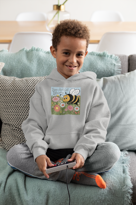 Buzzing Comfort: Toddler Fleece Hoodie with Adorable Bee Design