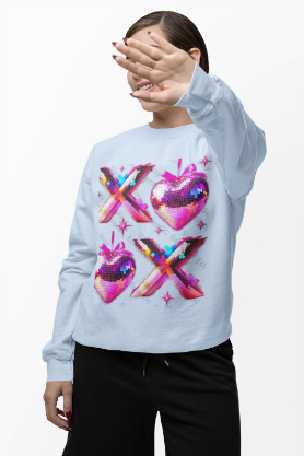 Sparkly Valentine Heart Crewneck Sweatshirt