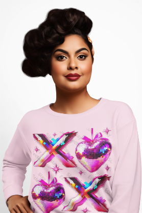 Sparkly Valentine Heart Crewneck Sweatshirt