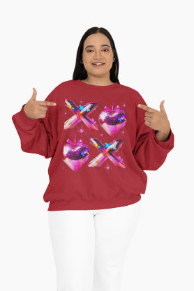 Sweatshirt - Glimmering Heartfelt Sweatshirt For Valentine's Day