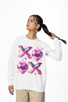 Sparkly Valentine Heart Crewneck Sweatshirt