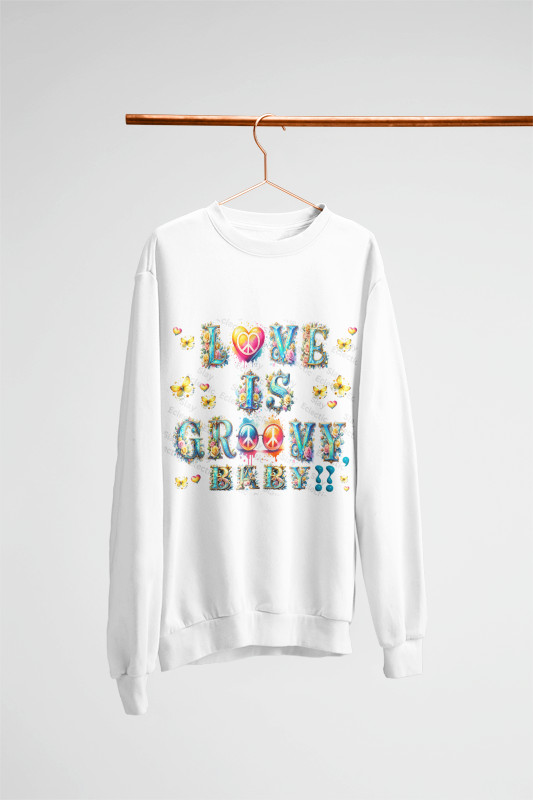 Groovy Love Couples Valentine's Day Sweatshirt