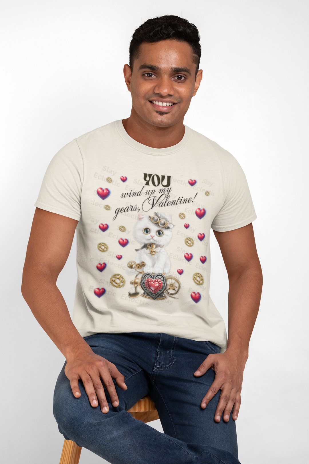 Purr-fect Valentine's Day Tee - 'You Wind Up My Gears, Love!'