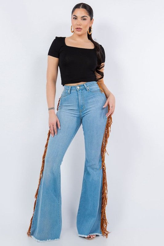 Fringe Bell Bottom Jean