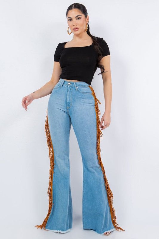 Fringe Bell Bottom Jean