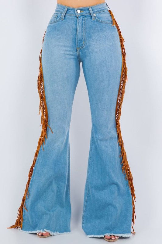 Fringe Bell Bottom Jean