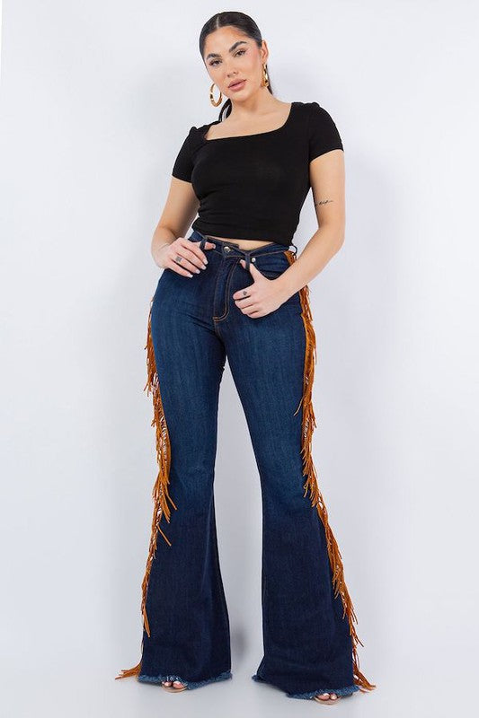 Fringe Bell Bottom Jean