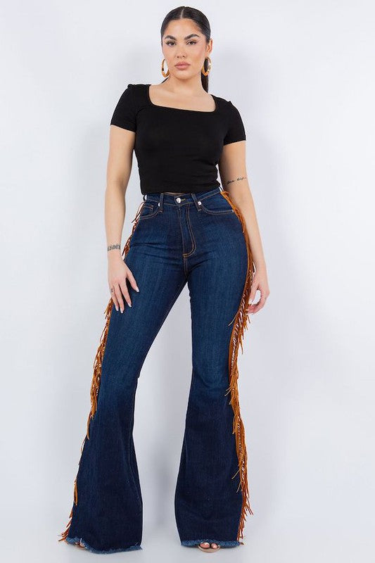 Fringe Bell Bottom Jean