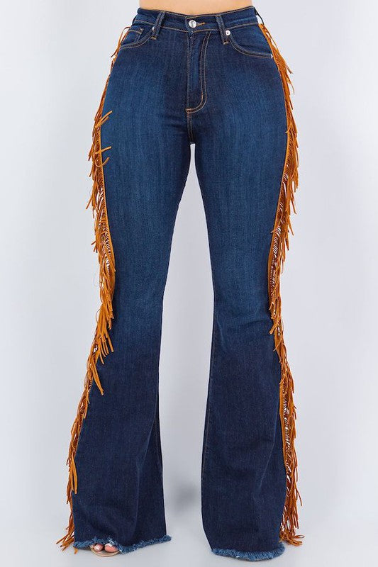 Fringe Bell Bottom Jean