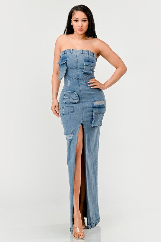 Denim Diva Evening Gown-Slay Eclectic