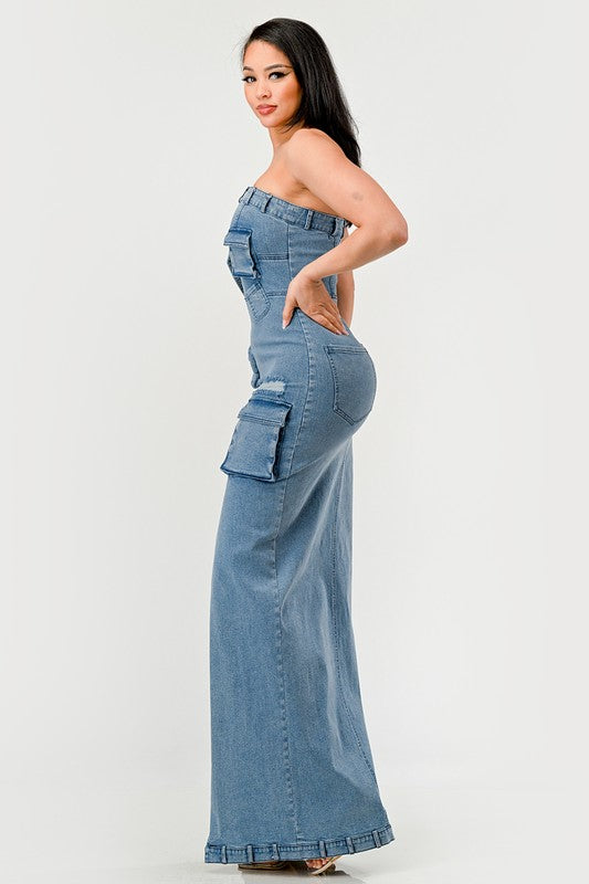 Denim Diva Evening Gown-Slay Eclectic