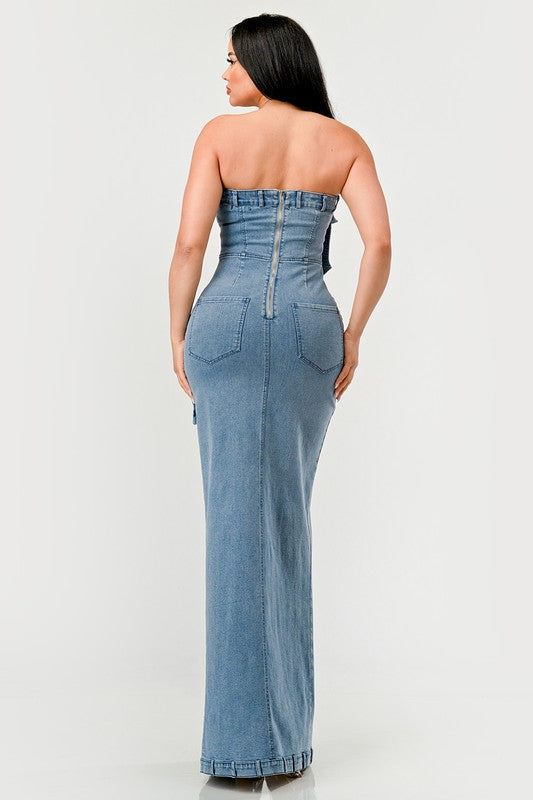 Denim Diva Evening Gown-Slay Eclectic