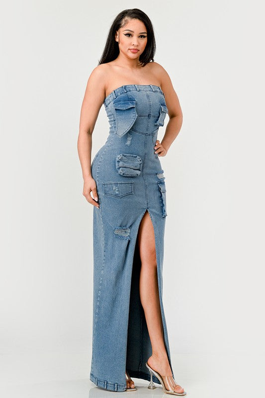 Denim Diva Evening Gown-Slay Eclectic