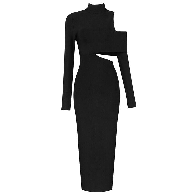 Elysian Bandage Maxi Dress - Black