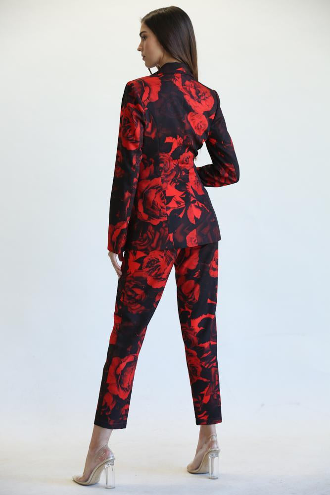 Vibrant Rose Blazer & Tapered Pant Ensemble-Slay Eclectic