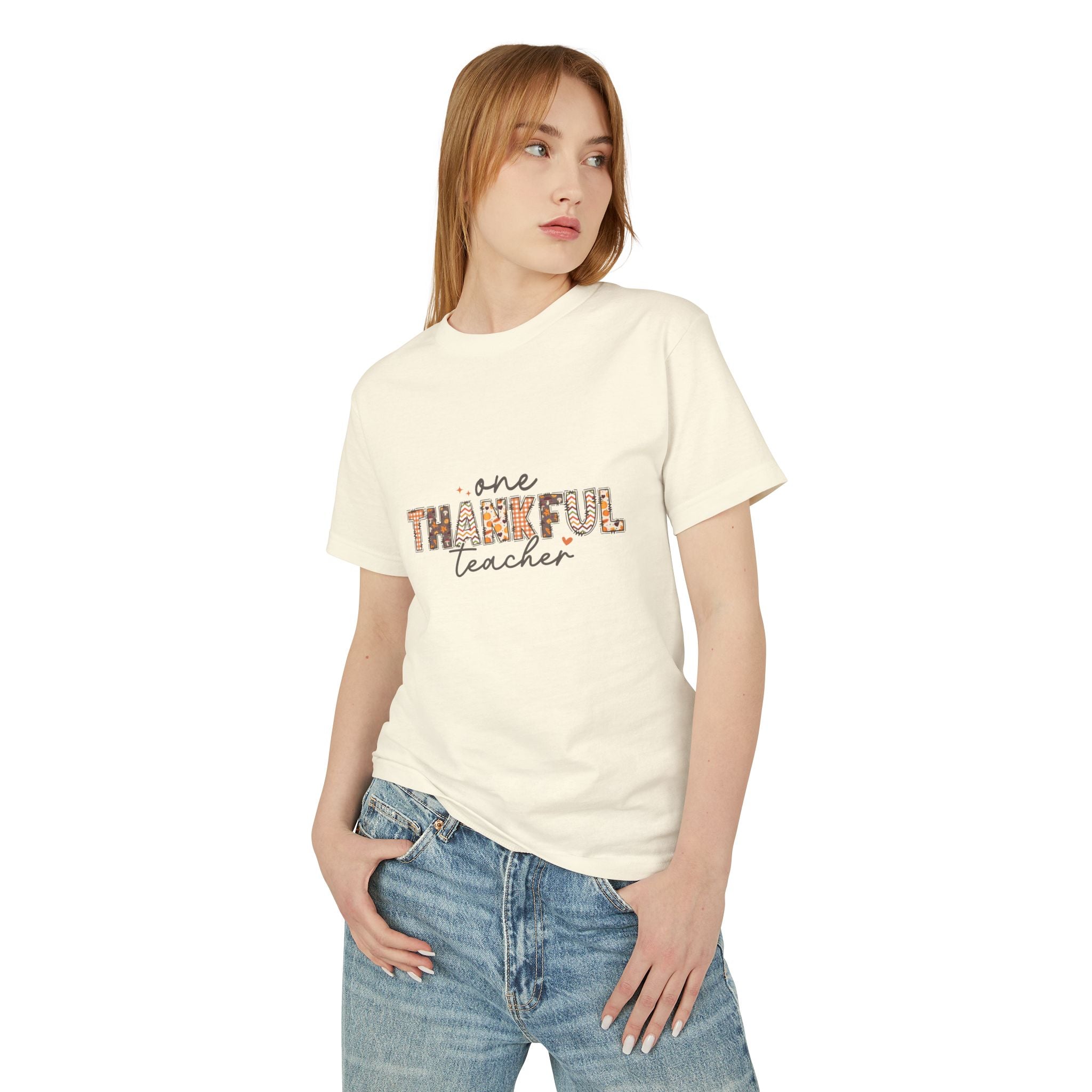 One Thankful Teacher Unisex Heavyweight Cotton Tee-Slay Eclectic