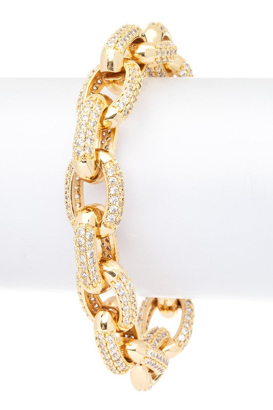 Sparkling CZ Chain Link Elegance Bracelet-Slay Eclectic