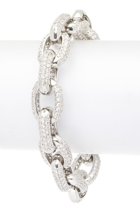 Sparkling CZ Chain Link Elegance Bracelet