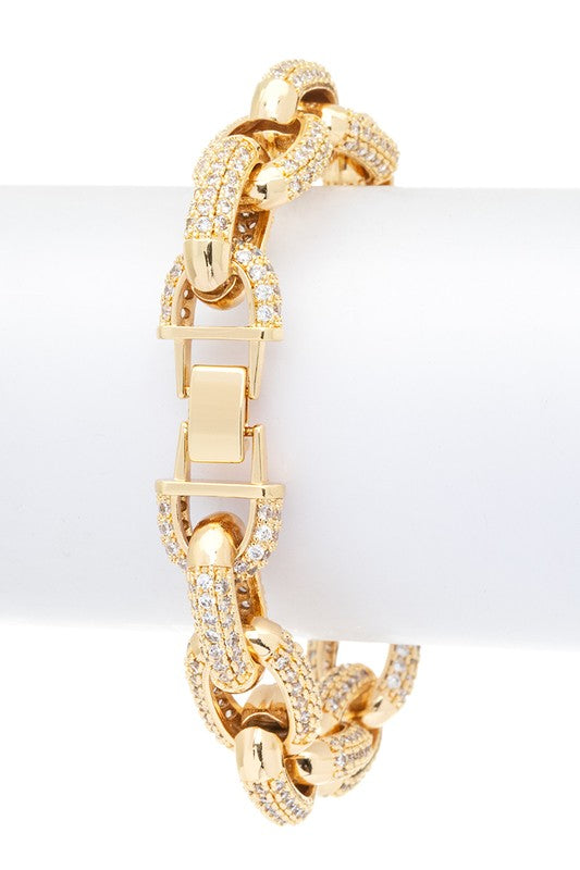 Sparkling CZ Chain Link Elegance Bracelet