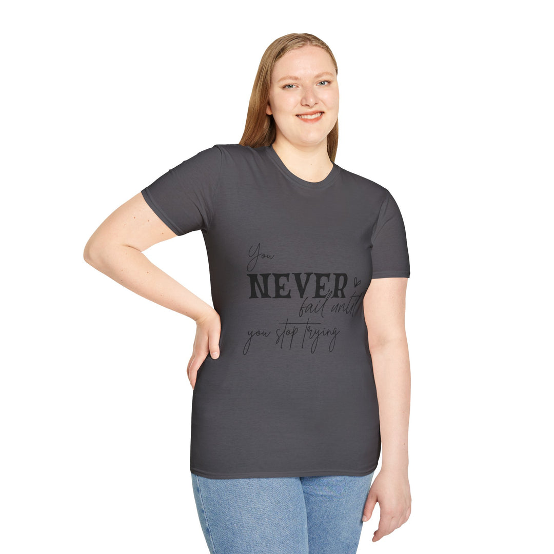 Never Give Up! Inspirational Unisex Softstyle Tee