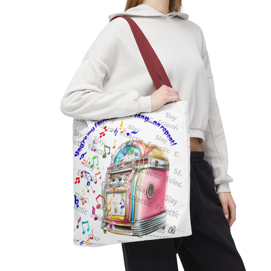 Retro Valentine Jukebox Tote Bag for Music Lovers & Gifts